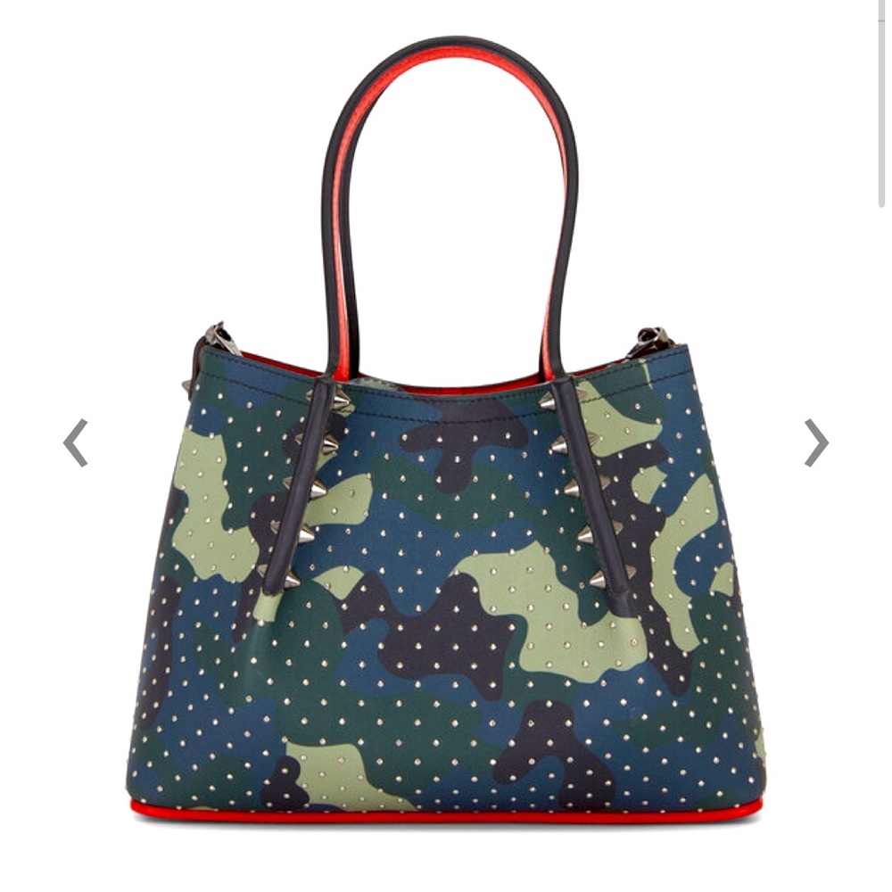 Christian Loubuiton camorock stud small bucket bag